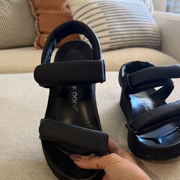 Women’s Papillio by Birkenstock Theda Black Platform Wedge Sandals - Picture 8 of 14